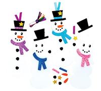 Baker Ross FE951 Marque Page Enfants motif Bonhomme de Neige - Lot de 8, Marque Page Enfant à Colorier, Marque Page Personnalisable pour Enfant, Loisir Creatif de Noel