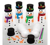 Baker Ross FE961 Décoration Enfant en forme de Bonhomme de Neige à Créer - Lot de 4, Décorations de Noël à Créer, Activité manuelle pour Enfants