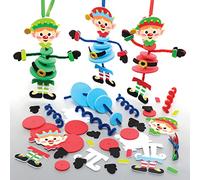 Baker Ross FE964 Kits de Jeux pour Enfants à Empiler motif Lutin de Noël - Lot de 6, Loisirs créatifs de Noël pour enfants, Décoration de Noël