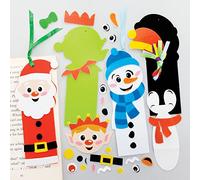 Baker Ross FE995 Marque Page pour Enfants motif Noël - Lot de 6, Marque Page Personnalisable pour Enfant, Marque Page Enfant à Colorier, Loisir Creatif de Noel