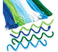 Baker Ross Fils Chenille aux Couleurs de l'océan (Lot de 120) - Assortiment de Coloris Bleu et Vert pour Les Loisirs créatifs des Enfants, différents coloris