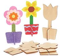 Baker Ross Fleurs en Bois 3D - Lot de 6, Activités Manuelles pour Enfants (FC727)