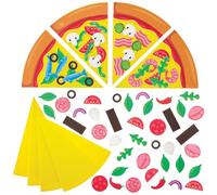 Baker Ross FN043 Pizza Mix & Match Magnet Kits - Pack of 8, Décoration Craft Kits for Kids