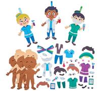 Baker Ross FN059 Doctor & Nurse Mix & Match Decoration Kits - Pack of 8, kits de décoration pour enfants