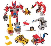 Baker Ross FN102 Kit de briques de construction pour le transport - Lot de 4, briques de construction STEM pour les enfants, sacs de fête pour les enfants
