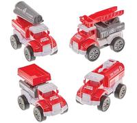 Baker Ross FN120 Tireuse de camion de pompier - Lot de 6, jouets de course pour enfants, jouets pour sacs de fête pour enfants