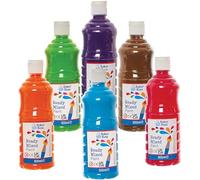 Baker Ross FN164 Ready Mixed Paints Pack B - Pack de 6, peinture en bouteille, peinture pour enfants