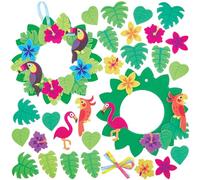 Baker Ross FN170 Kits de couronnes tropicales - Pack of 3, Kit de décoration de couronnes pour enfants