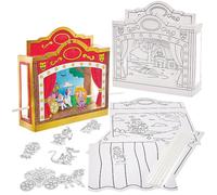 Baker Ross FN183 Colour-in Card Theatre Kit - Pack of 1, Colouring Pretend Play Set for Kits, Kids Drama Crafts (Kit de théâtre à colorier pour enfants)