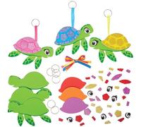 Baker Ross FN189 Kit d'accrochage de sac Turtle Mix and Match - Lot de 6, kits de bricolage pour porte-clés pour enfants