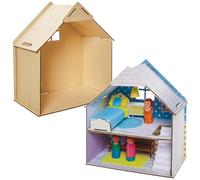 Baker Ross FN199 Kit maison de poupées en bois pour enfants - Kit de construction artisanale pour maison de poupées