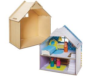 Baker Ross FN199 Kit maison de poupées en bois pour enfants - Kit de construction artisanale pour maison de poupées