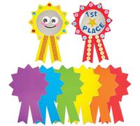 Baker Ross FN214 Rosettes en mousse - paquet de 24, récompenses pour les célébrations sportives, étudiants, enseignants, articles d'affichage