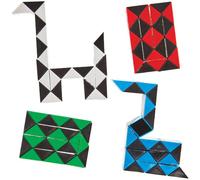 Baker Ross FN228 Jeu de puzzle serpent - Lot de 4, jouets amusants pour les sacs de fête des enfants