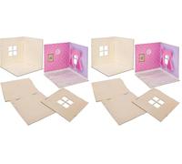 Baker Ross FN255 Mini Doll House Wooden Room Kit - Pack of 1, Kids Dolls House Kit, Handcraft Construction Kit (Lot de 2)