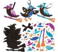 Baker Ross FN285 Kits de décoration de corbeaux d'Halloween - paquet de 8, artisanat d'Halloween pour les enfants, décorations d'Halloween