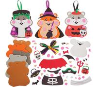 Baker Ross FN288 Kit de décoration pour hamster d'Halloween - paquet de 8, bricolage d'Halloween pour les enfants, décorations d'Halloween