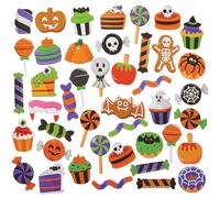 Baker Ross FN289 Autocollants en mousse Halloween Trick or Treat Sweets - paquet de 160, autocollants Halloween pour enfants
