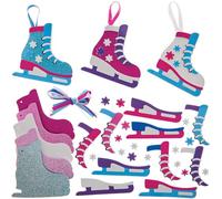Baker Ross FN326 Patins à glace - Lot de 8 kits de décoration, bricolage de Noël pour les enfants, décorations de Noël