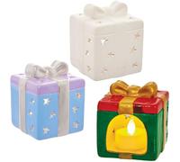 Baker Ross FN331 Porte-bougies à réchaud de Noël en céramique - Lot de 2, artisanat de Noël pour les enfants, peinture sur céramique