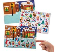 Baker Ross FN335 Scènes d'autocollants d'animaux pour les chants de Noël - Lot de 4, bricolage de Noël pour les enfants