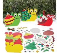 Baker Ross FN336 Escargots de Noël - Lot de 8 kits de décoration, bricolage de Noël pour les enfants, décorations de Noël
