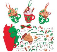 Baker Ross FN337 Lot de 8 gobelets de Noël au chocolat chaud pour enfants Décoration de Noël