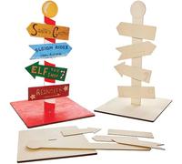 Baker Ross FN339 Kit de panneaux de signalisation du Pôle Nord - Bricolage de Noël, Décorations de Noël pour les enfants