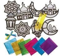 Baker Ross FN364 Décorations en feuille d'aluminium pour le Ramadan - Pack of 8, Ramadan Arts and Crafts Decorations for Kids
