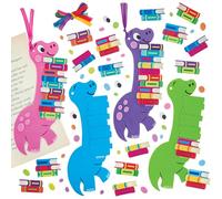 Baker Ross FN368 Kit de marque-pages dinosaures - Pack of 6, Bookmark Making for Kids, World Book Day Crafts