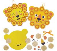 Baker Ross FN374 Kit couronne de lion pissenlit - Pack of 3, Foam Arts and Crafts Decorations for Kids, Wreath Making for Kids