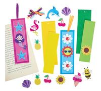 Baker Ross FN414 Kits de marque-pages d'été - Lot de 6, fabrication de marque-pages pour enfants, bricolage pour la Journée mondiale du livre