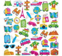 Baker Ross FN424 Autocollants en mousse vacances d'été - paquet de 150, autocollants pour les loisirs créatifs des enfants