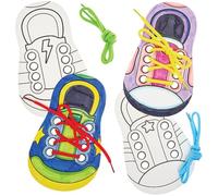 Baker Ross FN427 Kits à colorier pour apprendre à lacer ses chaussures - Lot de 8, kits de bricolage éducatifs pour enfants