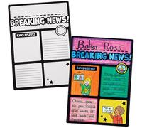 Baker Ross FN439 Écrivez vos propres articles de journal en art flou - Lot de 6, aides à l'apprentissage de la lecture et de l'écriture pour les enfants et les écoles