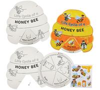 Baker Ross FN441 Roues autocollantes à colorier sur le cycle de vie des abeilles - Lot de 4, STEM, science, mathématiques et aides à l'apprentissage pour les enfants et les écoles