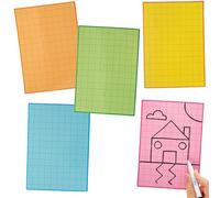 Baker Ross FN444 Tableaux à dessiner effaçables à symétrie en treillis - Lot de 10, tableaux à dessiner éducatifs pour enfants