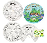 Baker Ross FN461 Roues autocollantes à colorier sur le cycle de vie des grenouilles - Lot de 5, STEM, science, mathématiques et aides à l'apprentissage pour les enfants et les écoles