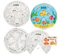 Baker Ross FN462 Roues autocollantes à colorier sur le cycle de vie des poissons - Lot de 5, STEM, sciences, mathématiques et aides à l'apprentissage pour les enfants et les écoles