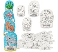 Baker Ross FN464 Sets de coloriage sur la chaîne alimentaire animale - 3 sets, STEM et sciences, et aides à l'apprentissage pour les enfants et les écoles