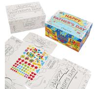 Baker Ross FN492 Boîte cadeau à colorier et à coller pour la fête des pères - Lot de 1, bricolage pour la fête des pères pour enfants