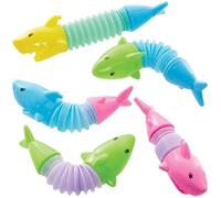 Baker Ross FN533 Tubes pop requins - Lot de 10, jouets pour sacs de fête pour enfants
