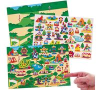 Baker Ross FN556 Scènes autocollantes pour la fête foraine - Lot de 4, créez vos propres scènes autocollantes pour enfants, autocollants réutilisables