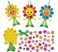 Baker Ross FN561 Kits de décoration Petal Pals Mix & Match - Lot de 6, kits de décoration en mousse pour les loisirs créatifs des enfants