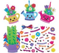 Baker Ross FN563 Kits de décoration Flower Watering Can Mix & Match - Lot de 8, kits de décoration en mousse pour les loisirs créatifs des enfants