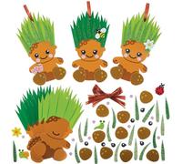 Baker Ross FN582 Kits de décoration assortis Têtes d'herbe - Lot de 8, kits de décoration en mousse pour les enfants