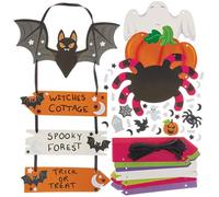 Baker Ross FN603 Kits de décoration pour panneaux de signalisation d'Halloween - Lot de 4, kits de bricolage effrayants pour enfants, idéal pour les fêtes et les décorations de classe