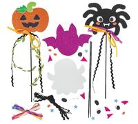 Baker Ross FN605 Kits de baguettes magiques d'Halloween - Lot de 4, kits de bricolage créatifs pour enfants, parfait pour les jeux de rôle et les fêtes d'Halloween