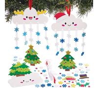 Baker Ross FN619 Kits de décoration assortis pour nuages de neige de Noël - Lot de 5, kits de bricolage festifs pour enfants pour créer des décorations de Noël