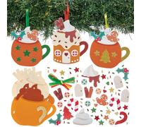 Baker Ross FN626 Kits de décoration Mix & Match Latte aux épices de Noël - Lot de 8, kits de bricolage de Noël pour que les enfants créent des décorations saisonnières